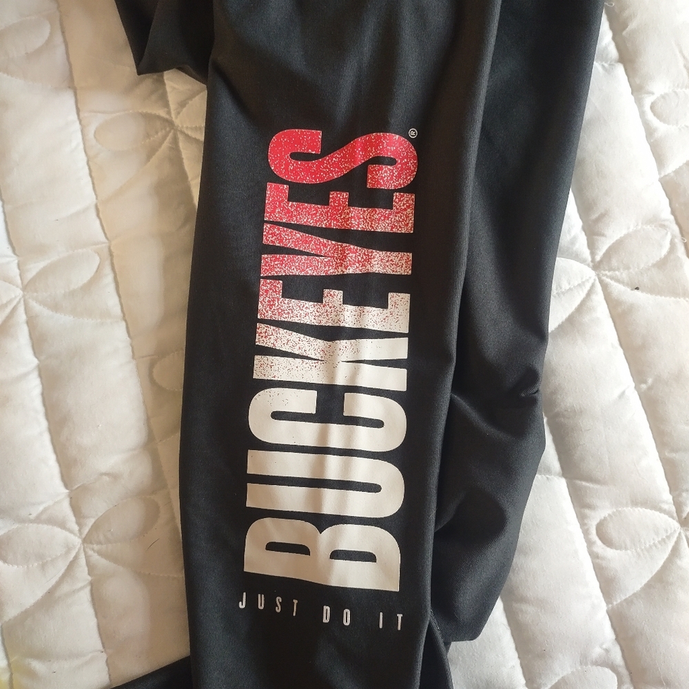 Nike Gray Leggings with Red Swoosh and Ohio State Logo - Picture 4 of 4